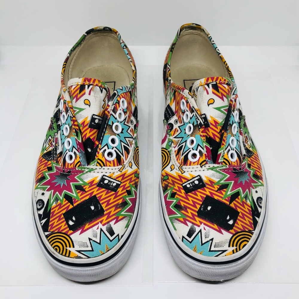 VANS Authentic Retro Cassette Comic Print Skate Shoe